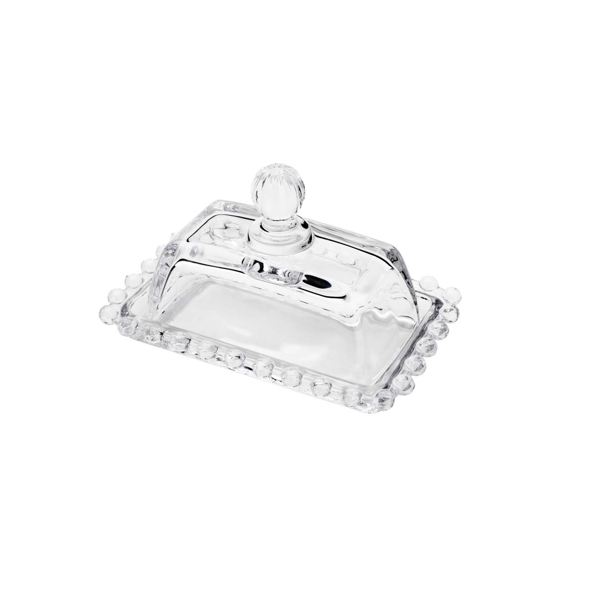 WOLFF Pearl Manteigueira de Cristal, Transparente, 14 x 9 x 8 cm