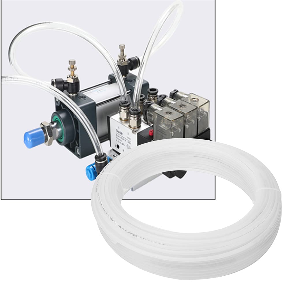 Manguera de aire neumática de alta presión de nailon de 100 m, tubo flexible blanco para aire, aceite y agua (8 x 6 en blanco x 100 m)