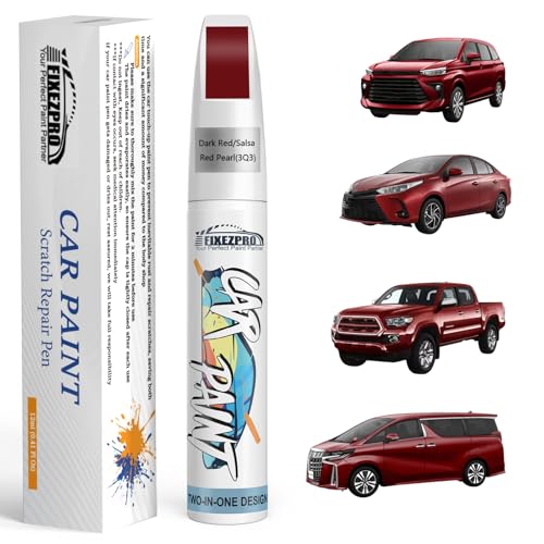 Image of 3Q3 Dark Red /Salsa Red Pearl Car Touch Up Paint for Toyota, Color Match Auto Paint Repair Pen,Professional Car Scratch Repair Remover Pen Quick Drying, Easy to Use