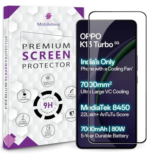 Image of Premium Tempered Glass Screen Protector Guard For Oppo K13 Turbo 5G / K13 Turbo Pro 5G (6.8 Inch, Pack of 1) | HD Clear, Edge to Edge Coverage With Easy to installation kit
