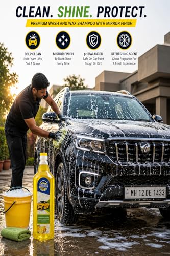 Image of Jambira Car Shampoo with Car Wax | Ultra Foam | Deep Cleaning | Ultra Gloss Finish | 1 Litre
