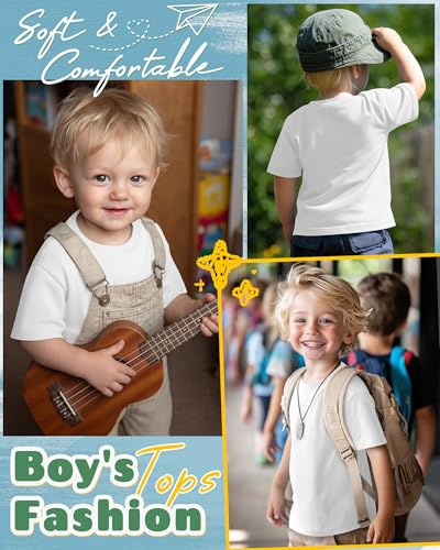 Image of Oakgarden 3 Pack Toddler Boys Crewneck T Shirts | 18M-5T, Short Sleeve Solid Tees, Soft Basic Tops, Baby Summer Clothes, Daycare, Preschool, Playdates, Daily Wear