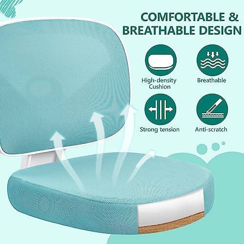 Image of Primy Kids Desk Chair, Pink Study Chair for Boys Girls with Height Adjustable, Swivel Mesh Task Student Chairs for 4-12, Growing Teen Office Chair for Home /School /Office (Teal)