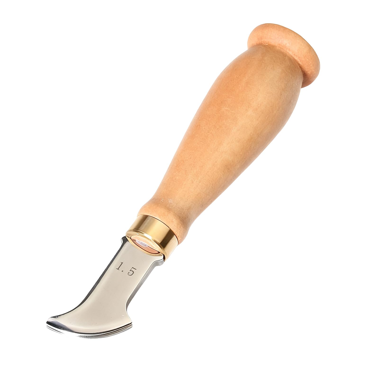 Tsophreniq Stainless Steel Leather Edging Creaser Tool Ergonomic Wooden Handle Leather Edging Groover for Leatherworking Decorative Line Pressing