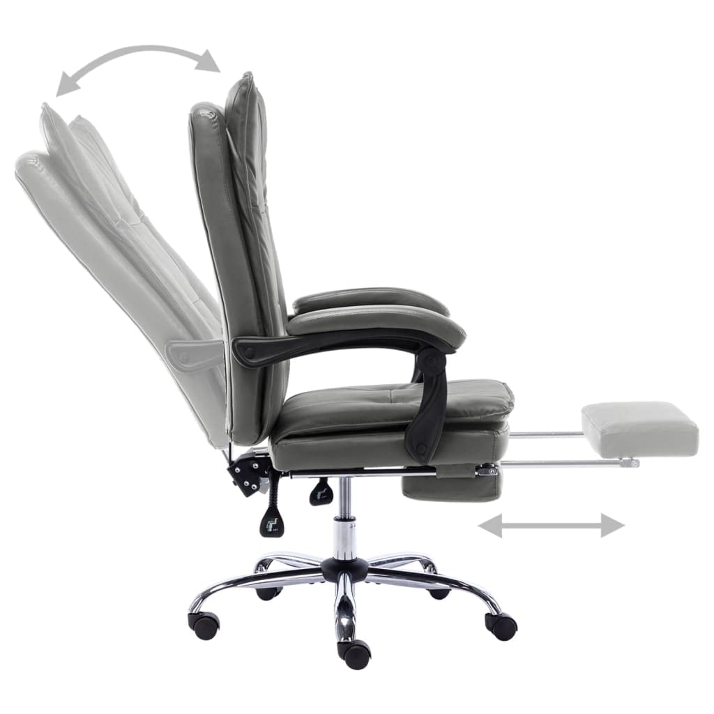 Silla de oficina ergonómica regulable en altura con respaldo alto y reposapiés, silla de oficina ajustable de 95 a 150 grados, equipada con ruedas de nailon para oficina