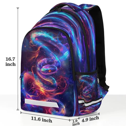 Sac à dos serpent coloré 20L pour ordinateur et école