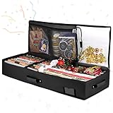 Ambesty Custodia per Carta da Regalo, 99x35x16cm Borsa Portaoggetti per Carta da Regalo, impermeabile 600D tessuto Oxford, Mobile Partition Grande Contenitore Natalizia (nero)