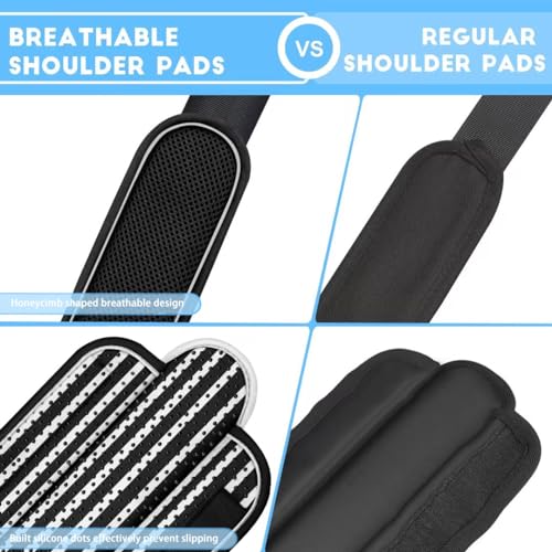 Image of ZINZ 2-Pack Universal Shoulder Pad with Ultra thick Cushion for Bag Luggage Bag Crossbody, Plus Long & Anti-Slip & Breathable,Black White-2Pack
