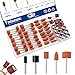 Tnisesm 64Pcs Sanding Bits & Sanding Drum Set for Dremel Rotary Tool with Box, Aluminium Oxide Tough Enough to Metal Rust Removal/Smoothing/Sharpening, Different Shape Meet More Needs