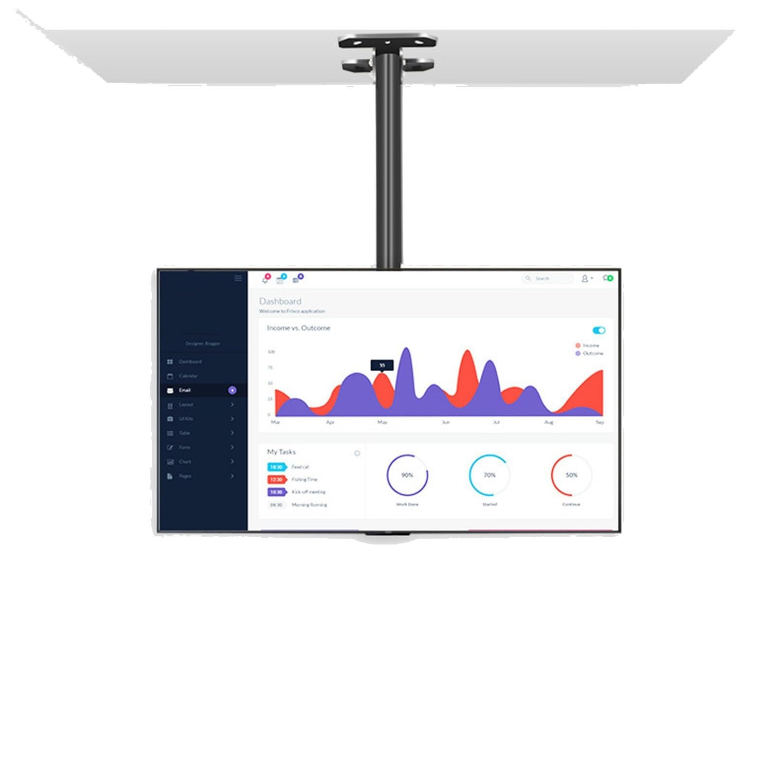 asdchZen Universal Tv Stand Monitor Bracket - Adjustable Ceiling Tv Mount Bracket,Tilt And Rotatable Tv Stand,Tv Lift,Fits 37-85Inch Tvs,Max Vesa 600X400Mm,With Loading 176 Lbs