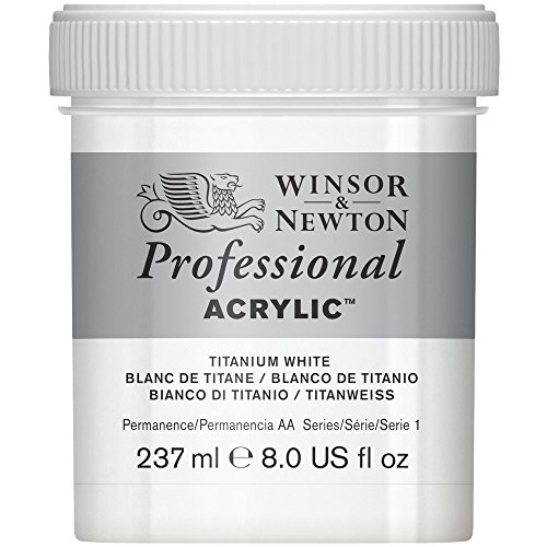 Winsor & Newton Professional Acrylic Color Paint, 237ml Jar, Titanium White Winsor & Newton Professional Acrylic Color Paint, 237ml Jar, Titanium White