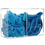 SEANADO Transparenter Acryl-Handschuhhalter Spender mit Deckel, 2 Fächer, Hygienestation, Aufbewahrungsbox für Bartnetze, Haarnetze, Plastiktüten, Schuhüberzug – Wandhalterung oder Tischplatte