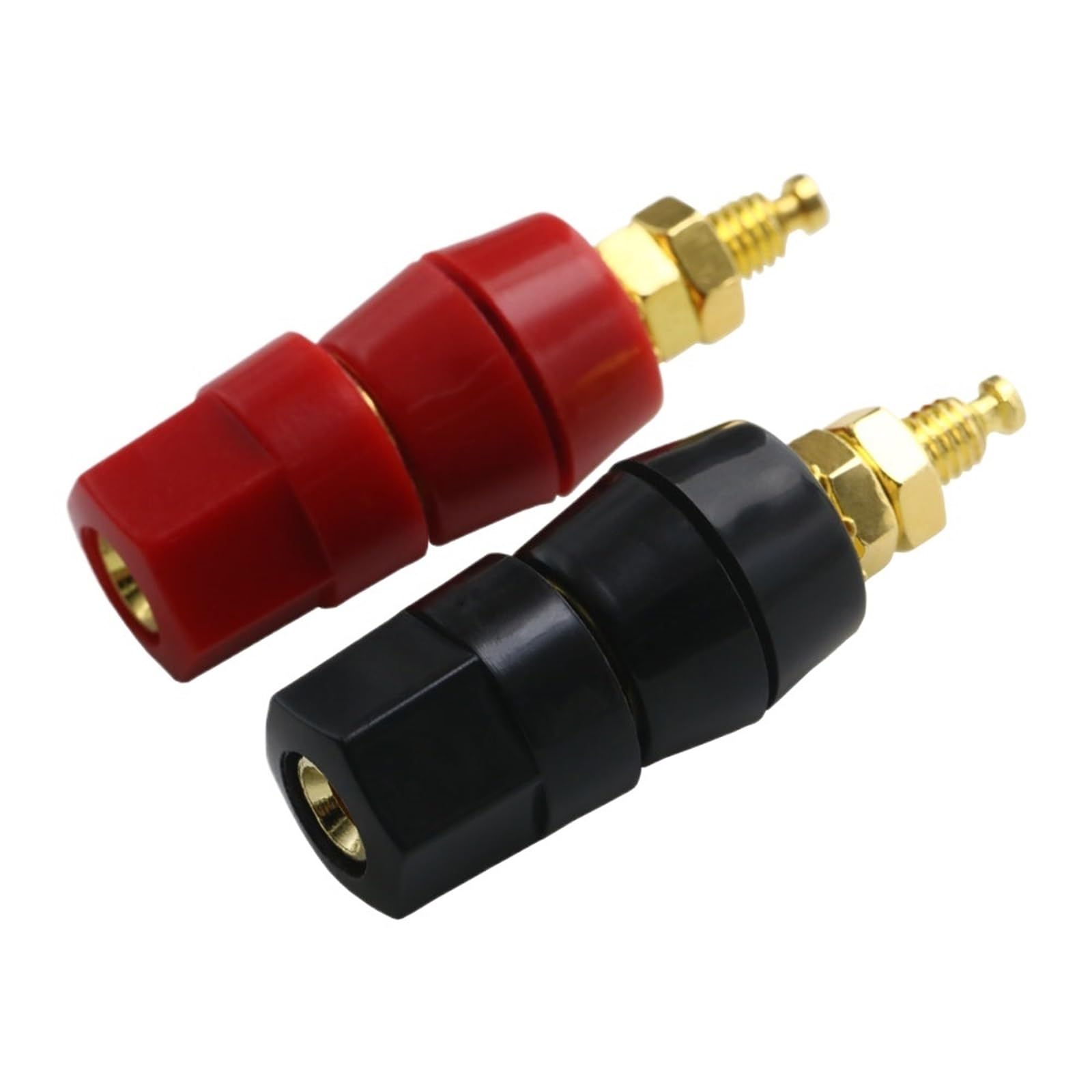 1/5/10 Uds terminales Rojo Negro amplificador de conector Terminal vinculante Post conector adaptador de altavoz Banana(Black,10PCS)