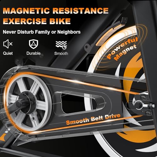 Ergometer Heimtrainer Fahrrad - Magnetischer Widerstand Fitnessbike, Stille Stationäre Spinning Bike Indoor, LCD-Monitor, Pulsmesser iPad-Halterung, Hometrainer 150 kg Belastbar – Bild 4