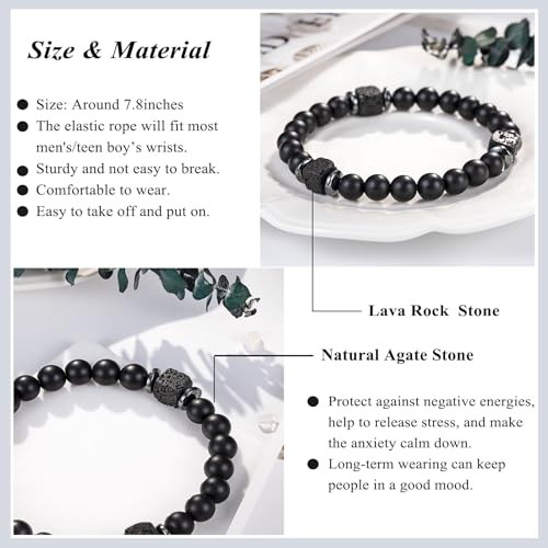 UPROMI To My Husband, Boyfriend, Son, Grandson, Dad, Grandpa, Papa, Daddy, Brother, Man, Stepdad, Uncle, Nephew, Godfather Gifts, Elastic Rope Bracelet for Men Teens3