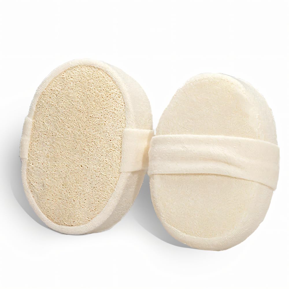 Natural Loofah Sponge with Integrated Soft Sponge Layer, Exfoliating Body Scrubber for Shower, Gentle and Skin-Friendly Loofah for Women and Men,