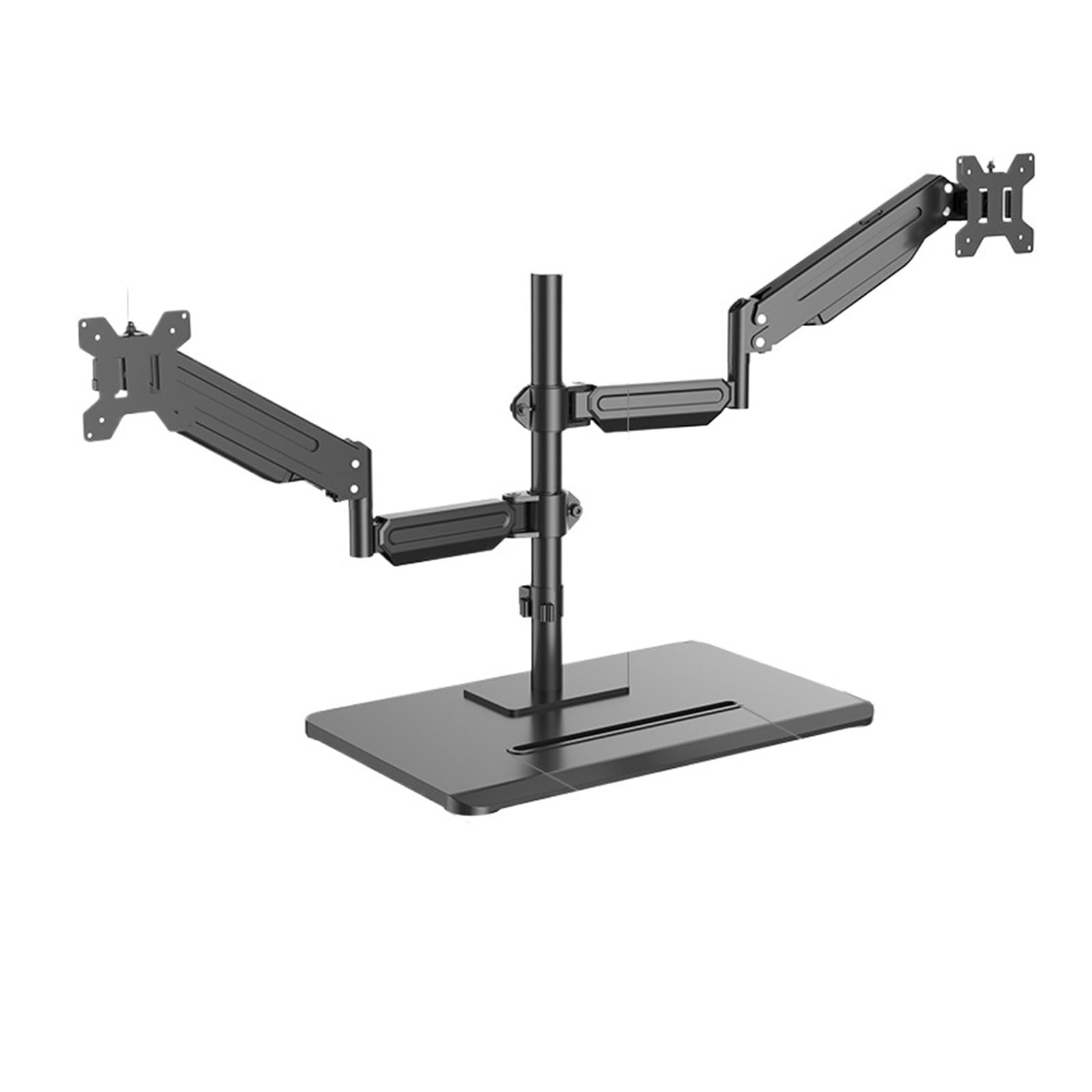 IKPGBZXM No-drill monitor stand with mechanical pneumatic cantilever(Dual-screen riser)