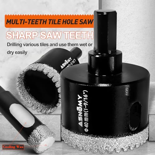 ASNOMY 10PCS Serrated Diamond Hole Saw