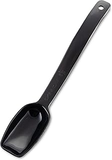 Carlisle FoodService Products Solid Spoon Serving Utensils for Catering, Home, Restaurant, Parties, Buffet, Plastic, 0.5 Ounces, Black, (Pack of 12)