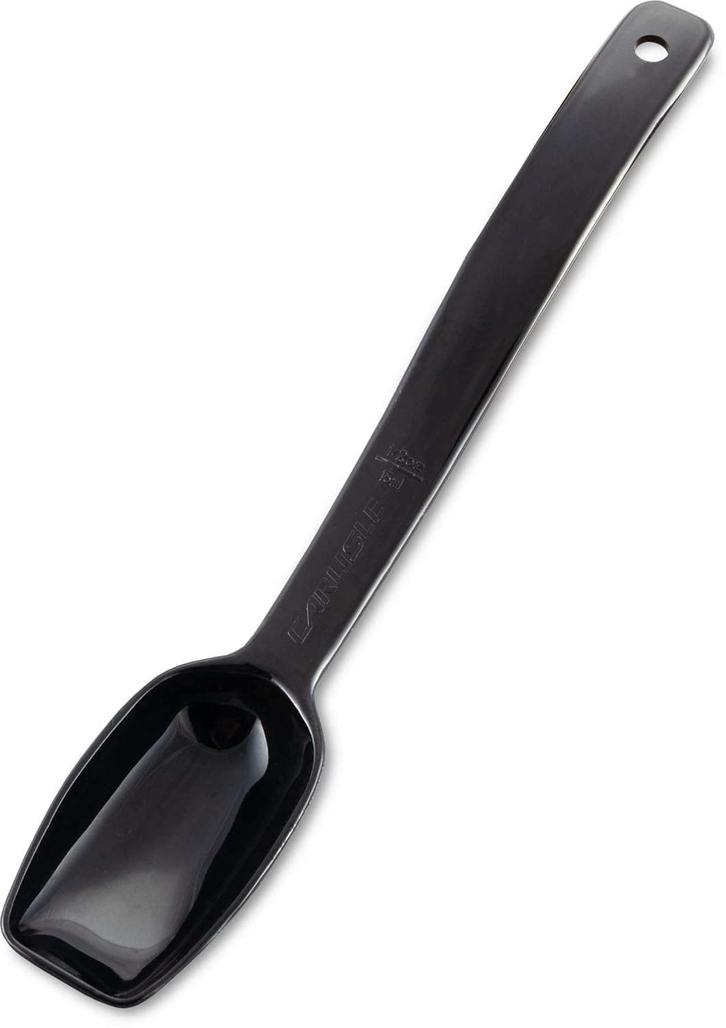 Carlisle FoodService Products Solid Spoon Serving Utensils for Catering, Home, Restaurant, Parties, Buffet, Plastic, 0.5 Ounces, Black, (Pack of 12)
