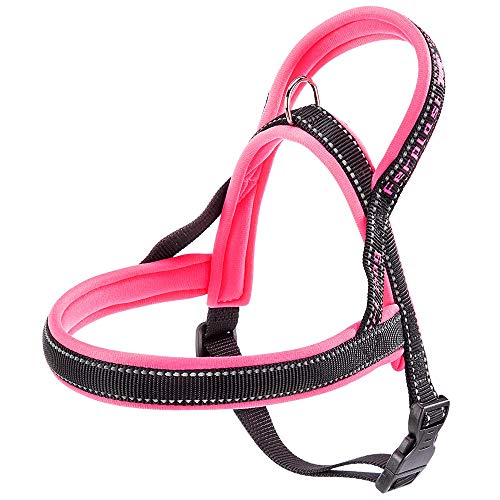 Ferplast Pettorina Cane Pettorina di tipo svedese per cani SPORT DOG P S, Ottima vestibilità, Soffice imbottitura, Cuciture riflettenti, Etichetta per nome dell'animale, A: 48 cm - B: 58÷71 cm Fucsia