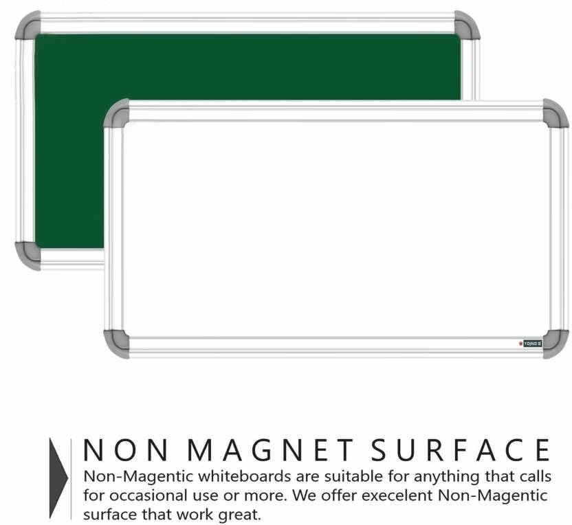 Image of Non-Magnetic 1X1.5 Feet Double Sided White Board & Chalkboard Both Side Writing Boards, One Side Whiteboard Marker & Back Side Chalkboard Surface - Set of 1 Piece