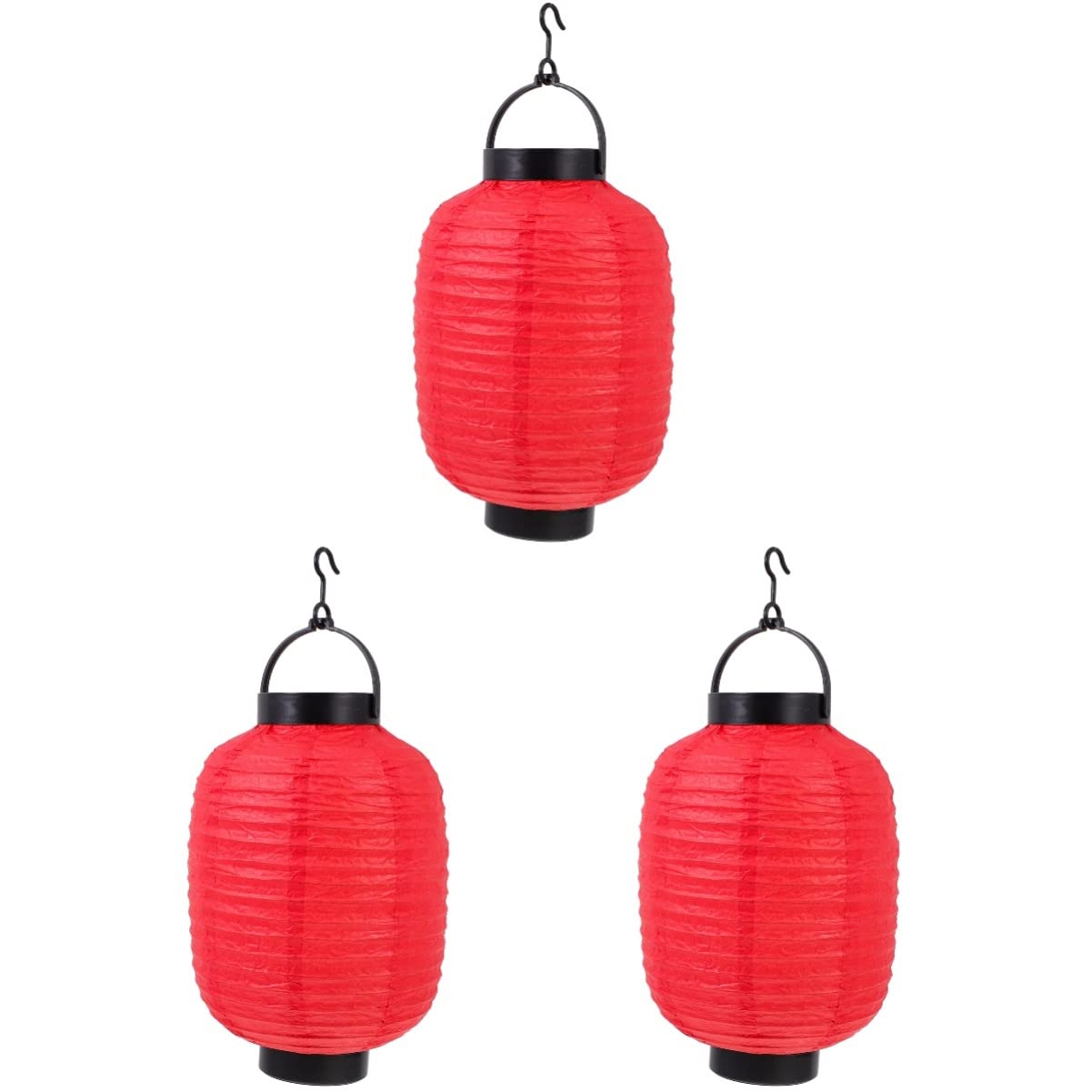 Amosfun 3pcs Lantern Light Japanese Style Folding Lantern Party Decoration Prop for Indoor Outdoor Events Simple Design Lamp