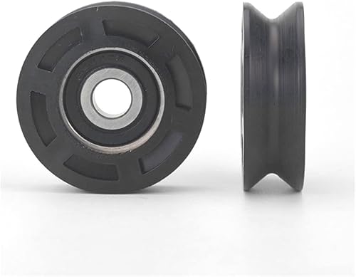 2 unids 0.394x1.969x0.630 in color negro delrin V tipo polea de rueda 6200 polea de rodamiento de plástico elevador grúa rueda pom v ranura rueda