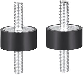 PXAMORTEL Soporte de Goma antivibraciones, Soportes de Goma for Aislamiento de Vibraciones (Paquete de 2), Color Negro/Plateado, Varios tamaños, for Aire Acondicionado y Gimnasio.(Size 3)