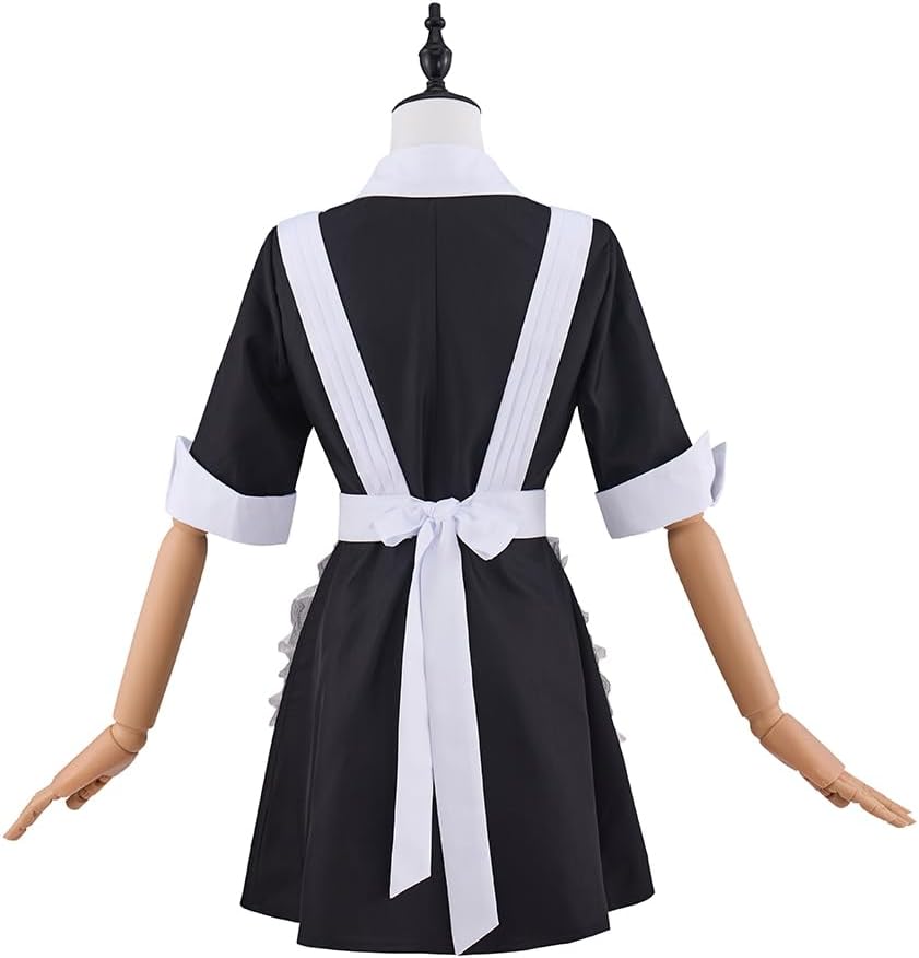 Womens Cosplay Magenta Costume Rocky Horror Costume Magenta Maid Dress with Apron Full Set - Image 5