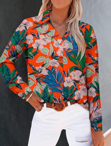 Image of Magritta Long Sleeve Shirts for Women Fashion Button Down Blouse Tops