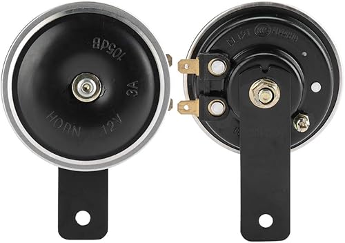 Miniatura 7 de Aramox Bocina de motocicleta de 12 V, 3 pulgadas, 1105dB, bocina súper eléctrica, bocina de metal, universal para automóvil, vehículo, camión,