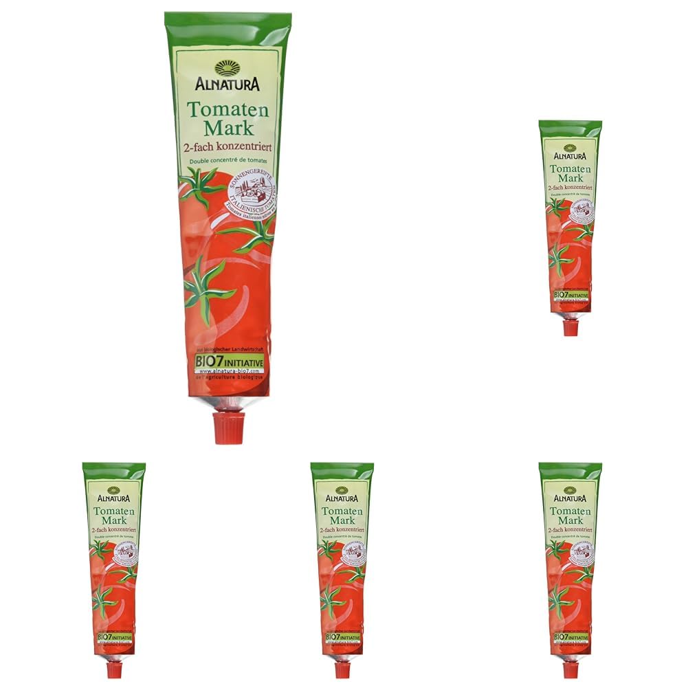 Alnatura Bio Tomatenmark, 200g (Packung mit 5)