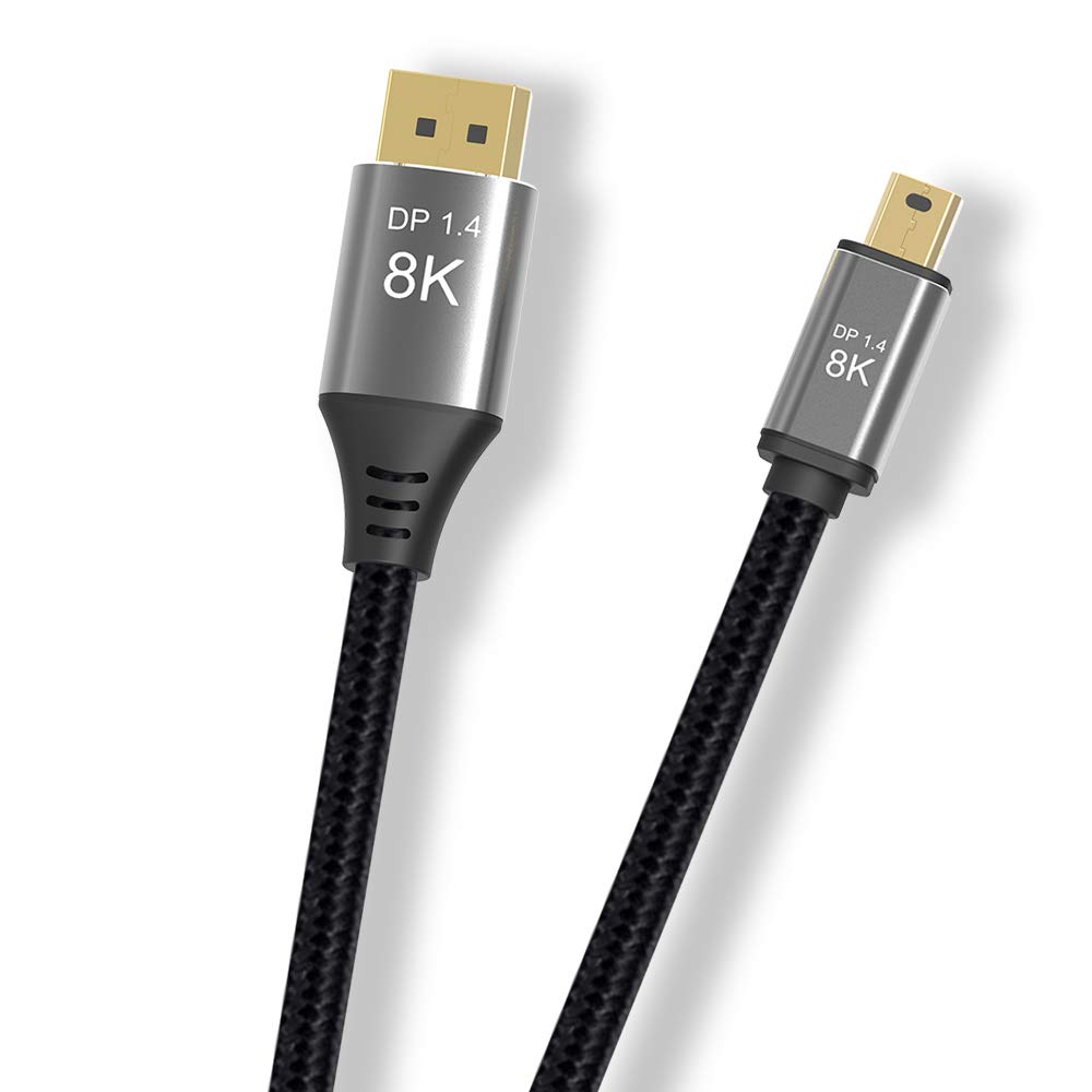 YIWENTEC Cable Mini DP a DisplayPort 1M/3.3FT 8K @60Hz 4K @144Hz 1.4 Bidirectional 8K