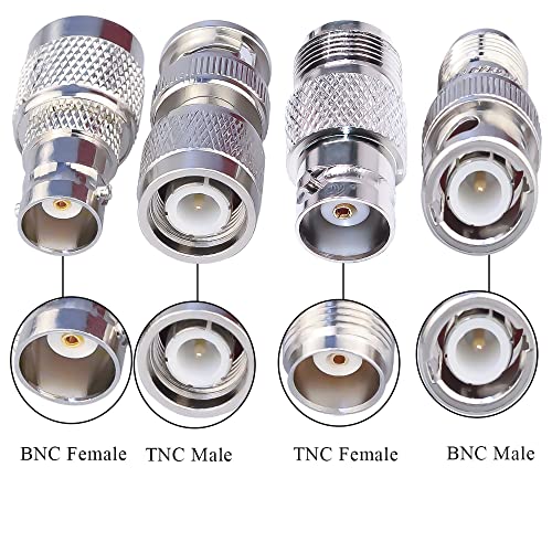 Set 4 adaptadores coaxiales TNC a BNC macho-hembra miniatura 5