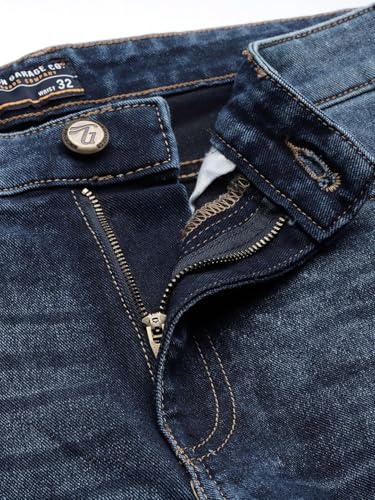 Image of The Indian Garage Co Men Slim Fit Paint Splash Mid-Rise Stretchable Jeans