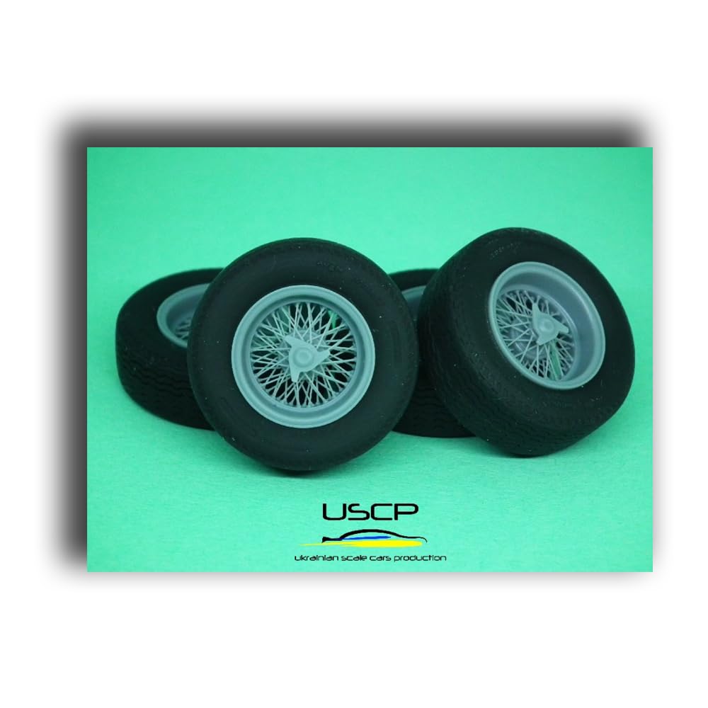 USCP 24P177 1/24 15 Inch Italian Wire Wheels for 250 GTO + Tires