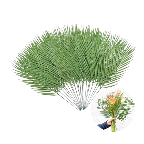 Rikyo Feuilles de palmier artificielles de 48,3 cm – Plantes tropicales artificielles pour jungle, hawaïen, anniversaire, barbecue, fête, arrangement...