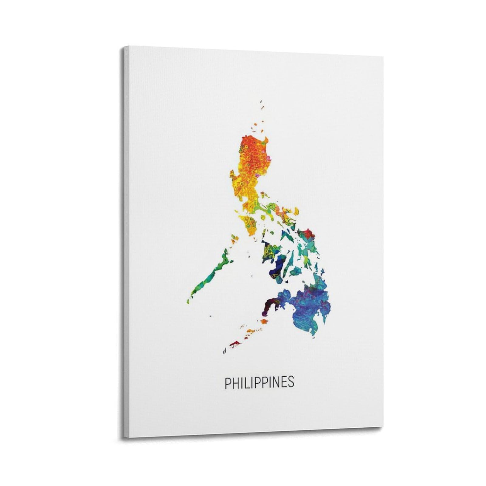 MJZLQN Map Poster Philippines in Watercolor Poster Decorative Painting Canvas Wall Posters And Art Picture Print Modern Family Bedroom Decor Posters 24x36inch(60x90cm)