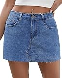 Low Waist Denim Skirts Skort for Womens Trendy Casual Mini Blue Jean Skirt Stretch Shorts Dark Wash Blue Size 10
