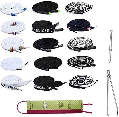 15 PCS Replacement Drawstrings, Qincling Cotton Replacement Drawstrings Cord Universal Drawstrings With 3 PCS Drawstring Threader Tool For Hoodies Shorts Jacket Coats Pants Sweatpants(18 PACK)