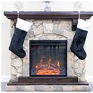 Iconikal 18-Inch Plush Fabric Christmas Stocking, 4-Pack (Black) Iconikal 18 Inch Plush Fabric Christmas Stocking 4 Pack Black