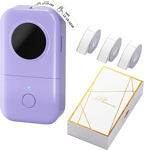 Phomemo Label Makers D30 con 3 etiquetas adhesivas Papel térmico Bluetooth para impresora de etiquetas térmicas, fácil de usar, para la organización