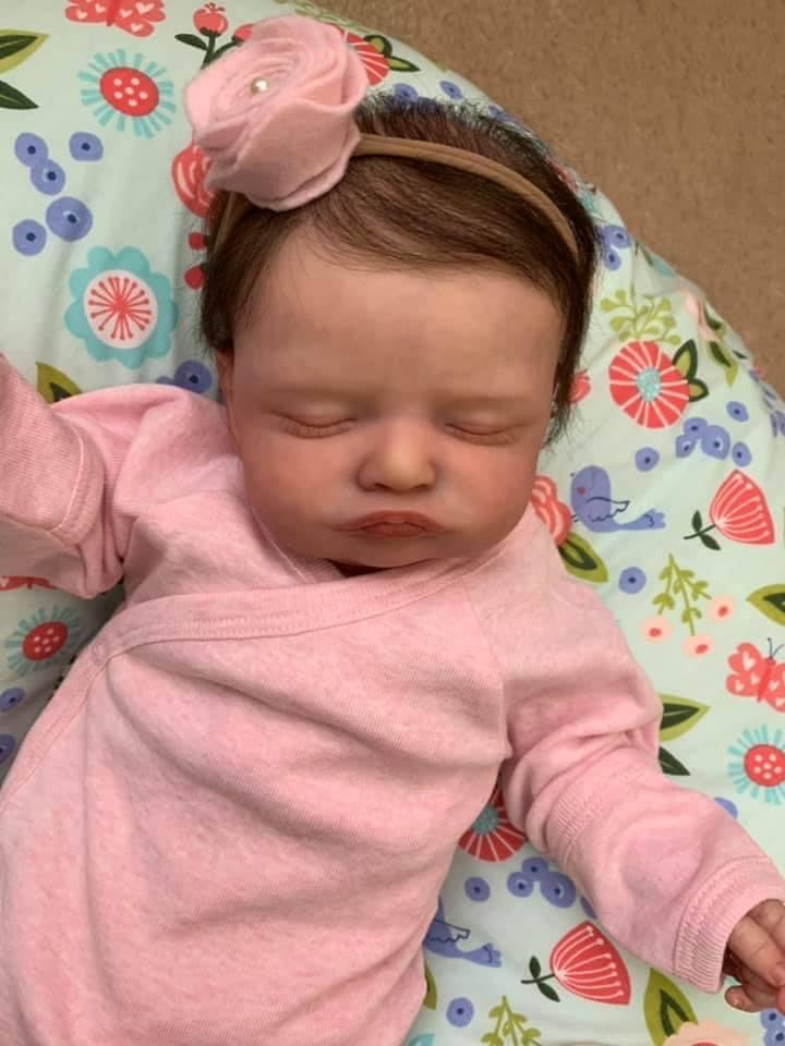 Pinky Reborn Muñecas de bebé de 20 pulgadas realista con peso de silicona para recién nacidos, juguete para regalos de Navidad