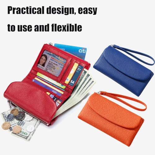 Unisex Pebble Real Leather Wallet, Unisex Pebble Leather Wallet, Suitable For Coins And Cards, New Upgraded Model (B)2