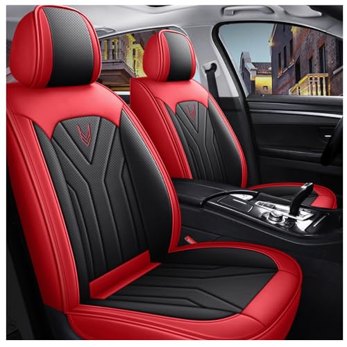 SRBHYT(明るい)カーシートカバー 5 席用は以下の用途に適しています Onedtsky フォードフォードマスタングF-150ラプターエクスプローラーレンジャー4-トラックB-MAX 防水/レザー,黒と赤