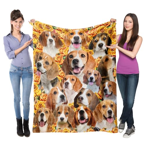 Beale Dog Throw Blanket,Beagle Gifts for Dog Lovers,Soft Flannel Blanket Throw,Gift for Women Kid Girls Halloween Christmas,50
