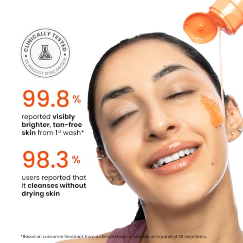 Image of Foxtale Super Glow Detan Face Wash with Vitamin C & Papaya enzyme, Tan Removal, Brightens & Reduces Pigmentation, Gentle Exfoliation | Face Wash for Men & Women | All Skin Types - 50ml