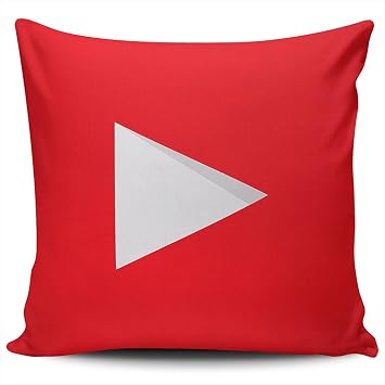 Home Pillow Cases Social Media Logo YouTube Throw Pillow Covers Decoration Cushion Covers Indoor Outdoor Square 18X18 Inches Double Sided Printed