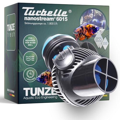 TUNZE Strömungspumpe Turbelle nanostream 6015 I Pumpe mit 1.800 l/h Strömungsleistung I Propellerpumpe mit Magnet Holder & Silence Klemme bis 12mm Glasstärke I Wasserpumpe für Süßwasser-Aquarium
